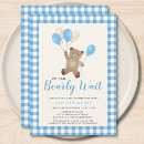 Search for plaid baby boy shower invitations We can bearly wait
