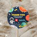 Search for outer space birthday stickers Blast off