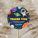 Search for outer space birthday stickers Blast off