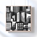 Search for black and white cityscape posters Modern
