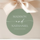 Search for classic round wedding stickers Sage green