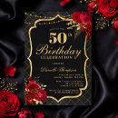 Search for red and black 50th birthday invitations Gold