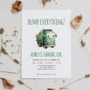 Search for garbage truck birthday invitations Trash bash