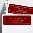 Search for red initial return address labels Minimalist