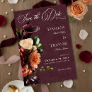 Search for burgundy floral save the dates Botanical