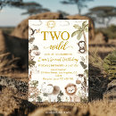 Search for two wild 2nd birthday invitations Greenery