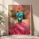 Search for pink peacock art Elegant