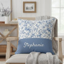 Search for blue toile cushions Elegant script font
