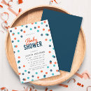 Search for blue and orange baby shower invitations Colourful