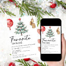 Search for favourite things invitations Black and white