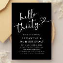 Search for black and white 30th birthday invitations Modern