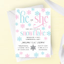 Search for snowflake gender reveal invitations Pink and blue
