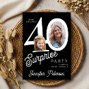 Search for 40th surprise invitations Black and white