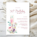 Search for champagne 50th birthday invitations Floral