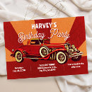 Search for classic car birthday invitations Red