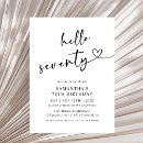 Search for black and white 70th birthday invitations Minimal