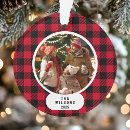 Search for red and black buffalo plaid christmas tree decorations Festive