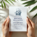 Search for boat birthday invitations Navy blue