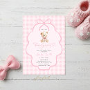 Search for gingham baby girl shower invitations Pink bow
