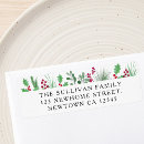 Search for holly and pine return address labels Watercolor