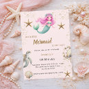 Search for mermaid 3rd birthday invitations Pink