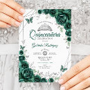 Search for emerald green quinceanera invitations Silver glitter