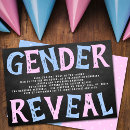 Search for chalkboard gender reveal invitations Baby shower