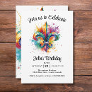 Search for new orleans birthday invitations Fleur de lis