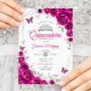 Search for fuchsia quinceanera invitations Floral