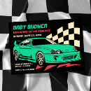 Search for vintage car baby shower invitations Retro