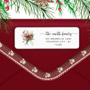 Search for festive floral return address labels Holly berry