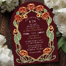 Search for burgundy floral wedding invitations Vintage