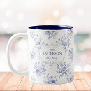 Search for blue floral pattern mugs Toile de jouy