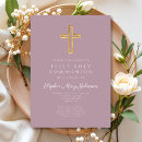 Search for pink and purple first communion invitations Cross