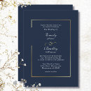 Search for navy blue border wedding invitations Script calligraphy