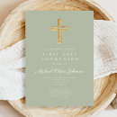 Search for green first communion invitations Christian