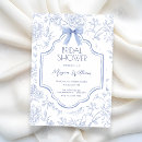 Search for blue and white bridal shower invitations Bow
