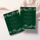 Search for emerald green and white invitations Vintage