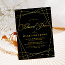 Search for black tie dinner invitations Black and gold