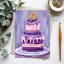 Search for purple cake birthday cards Watercolor