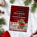 Search for buffalo check baby shower invitations Red and black