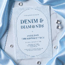 Search for denim and diamonds birthday invitations Western