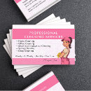 Search for cleaning lady business cards Cartoon