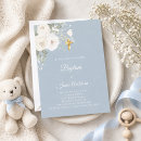 Search for watercolor flowers christening invitations Boy