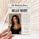 Search for newspaper birthday invitations Modern
