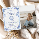 Search for seashell birthday Blue white stripes