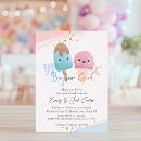 Search for neutral gender reveal invitations Blue or pink