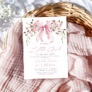 Search for bow baby girl shower invitations Blush pink bow
