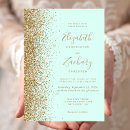 Search for mint green and gold wedding invitations Modern