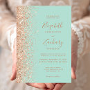 Search for peach and mint invitations Modern